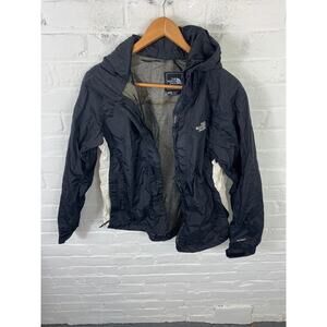 The North Face Women's Colorblock Hooded HyVent Jacket Black/White Size Medium
